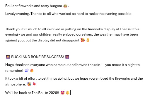 Buckland Dinham Fireworks!