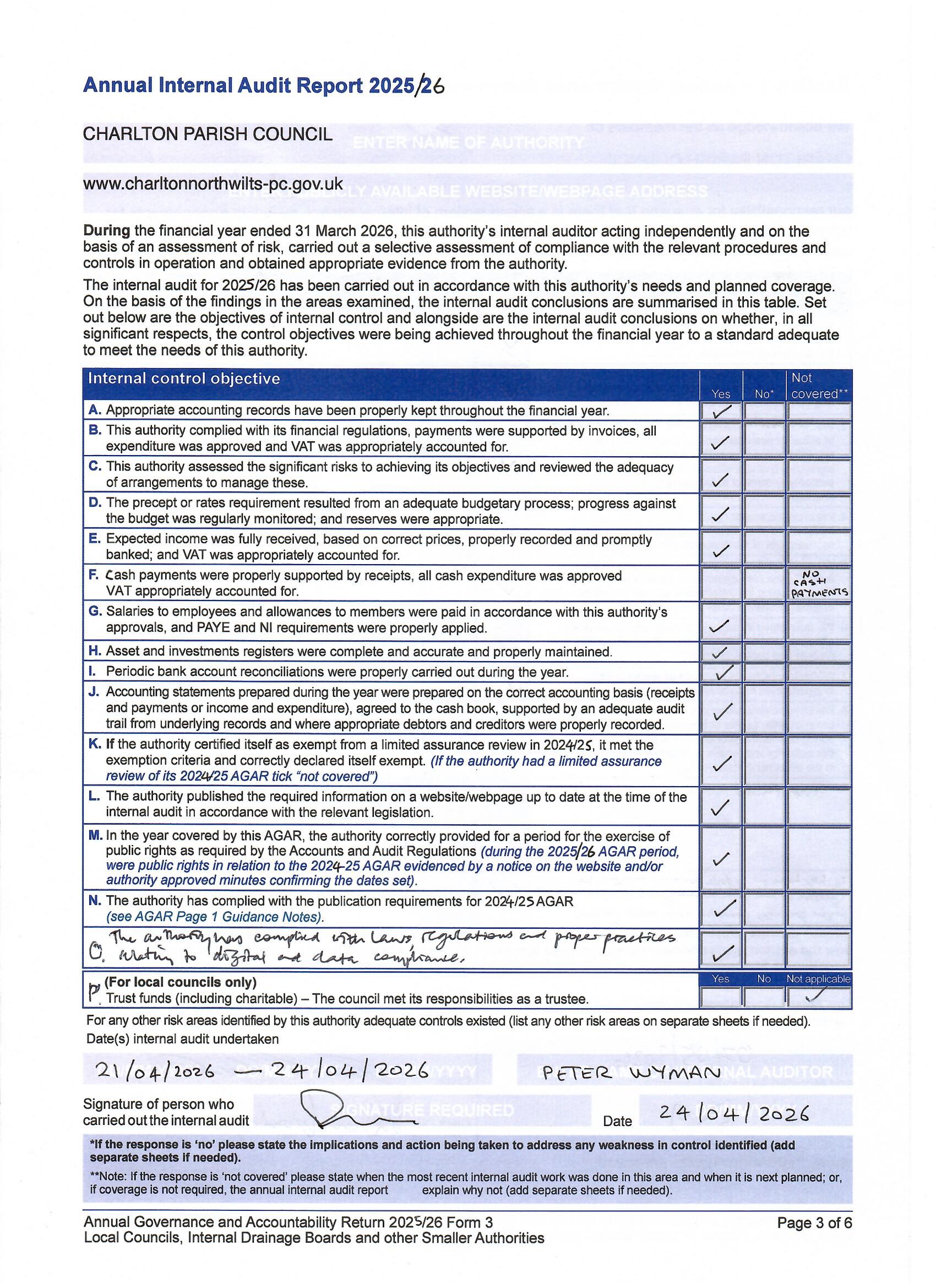 Charlton Parish Council 2025-26