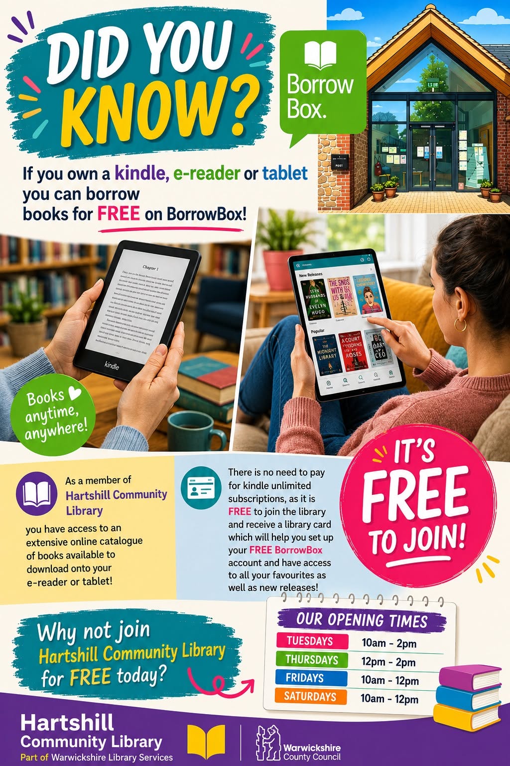 Borrow Box - free for all members of Hartshill Library!