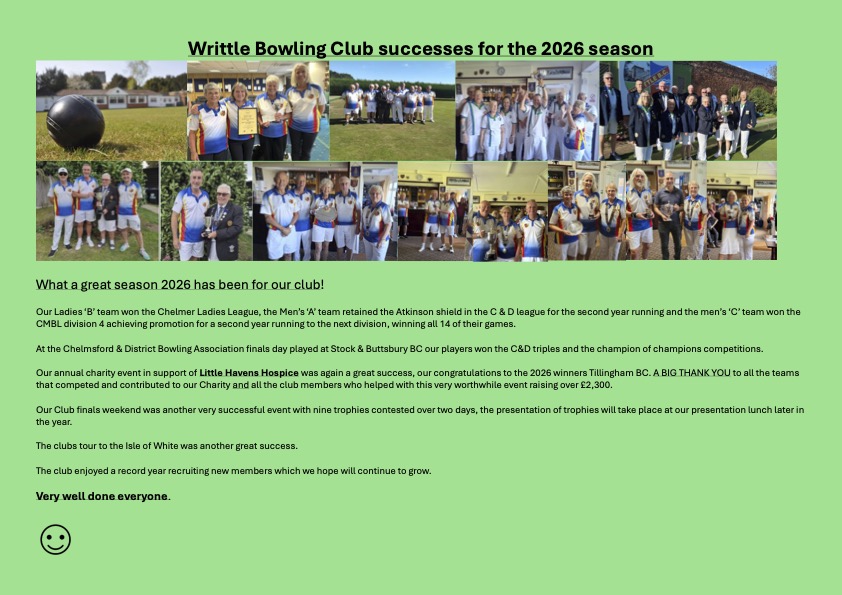 Writtle Bowling Club Home