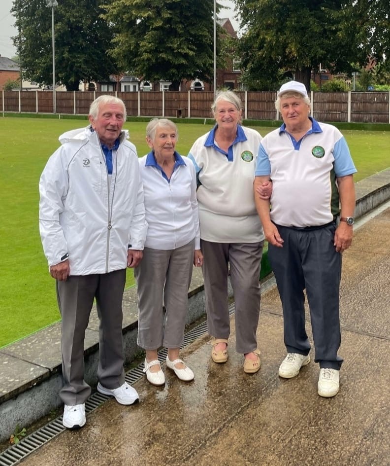 Runners up of the fours  John and Anita Edwards, Trevor and Gill Young.