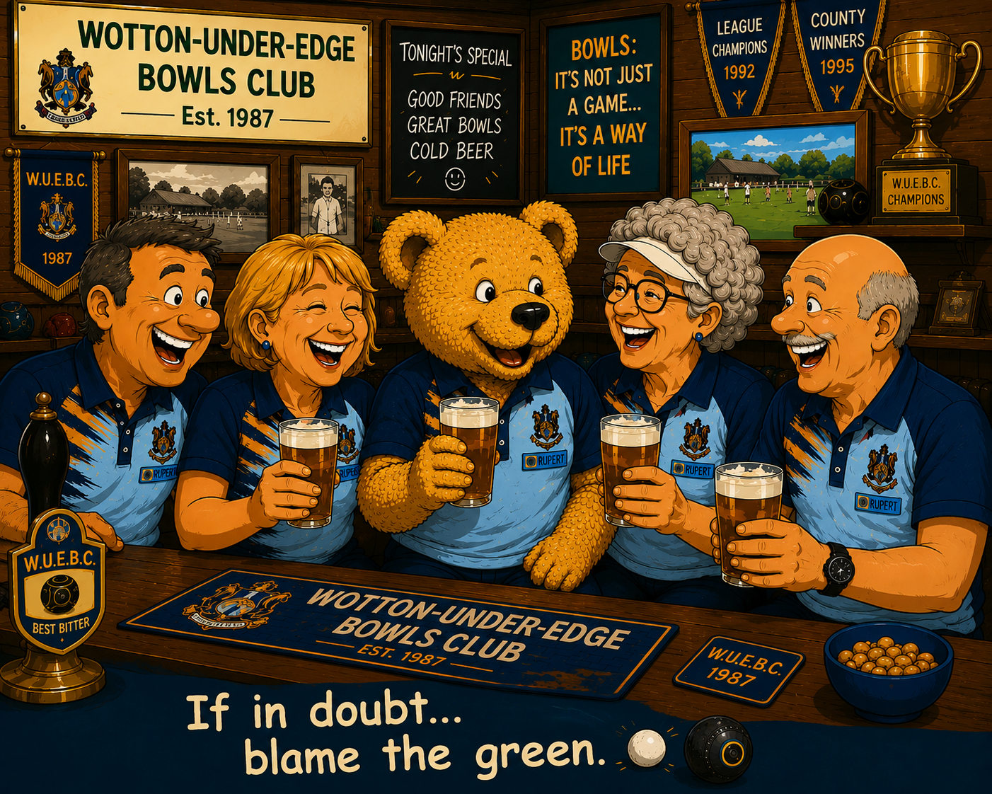 Wotton Bowls Club Rupert the Bowling Bear #2