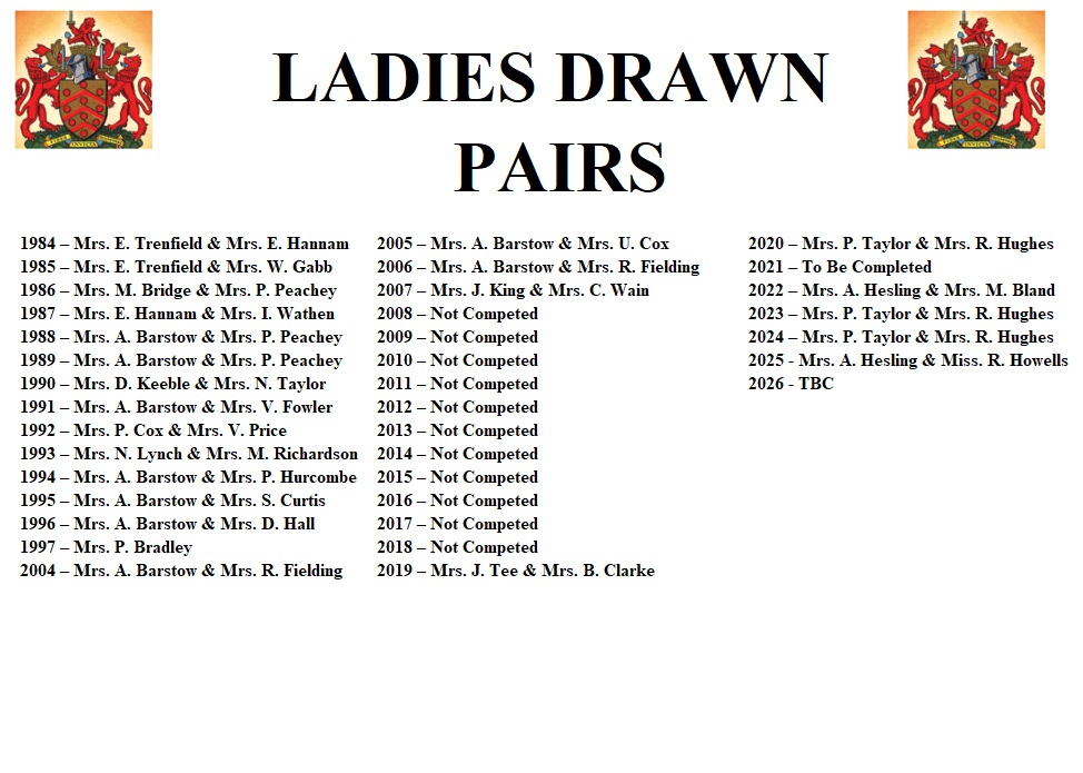 Gloucester City Bowls Club Ladies Drawn Pairs