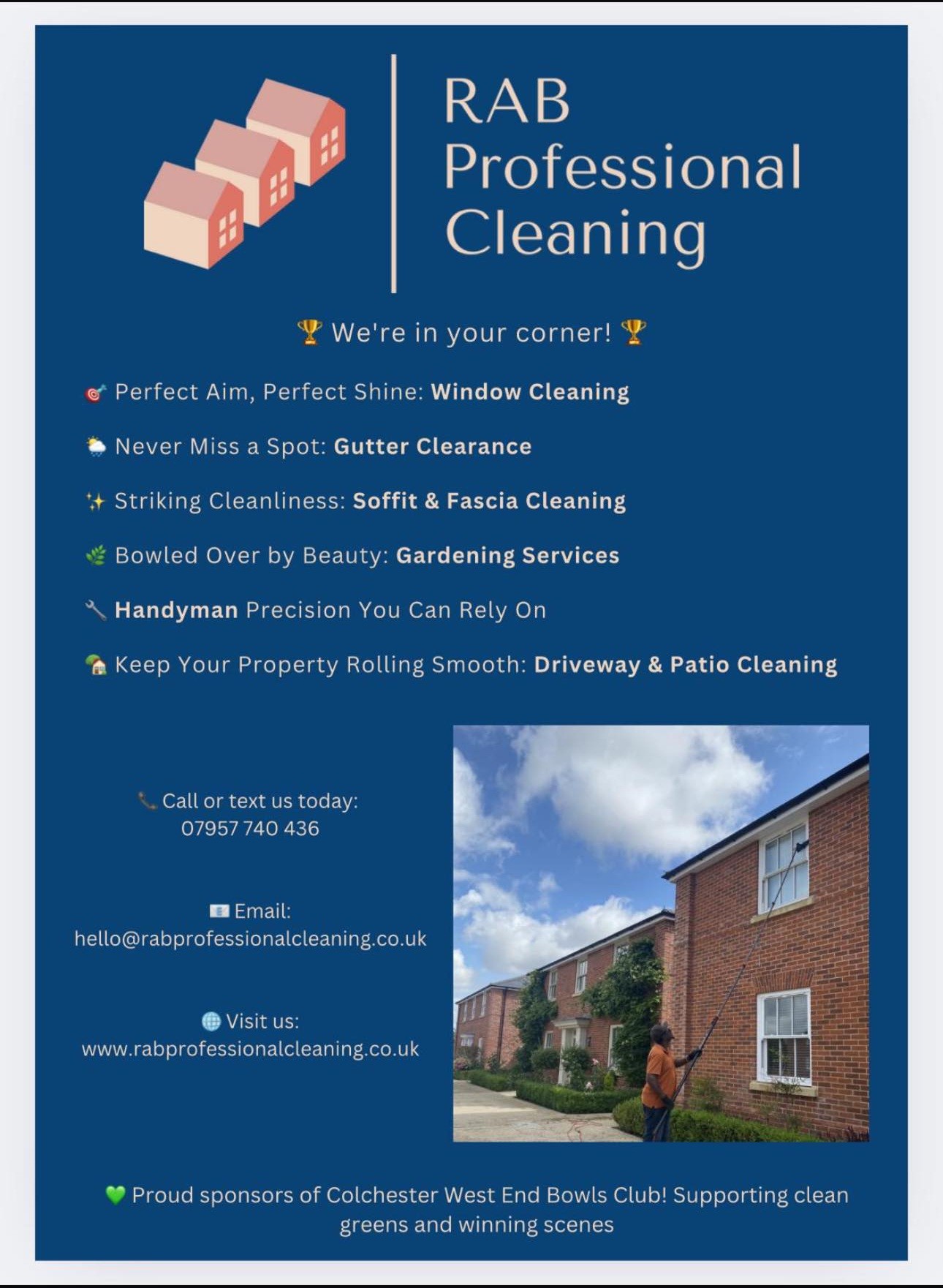 Colchester West End Bowls Club RAB Professional Cleaning