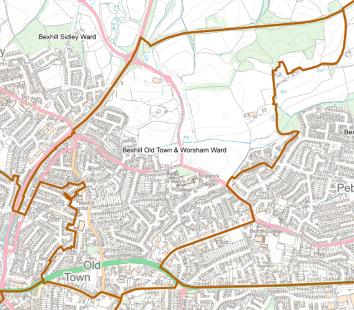 Old Town and Wordsham Ward Boundary