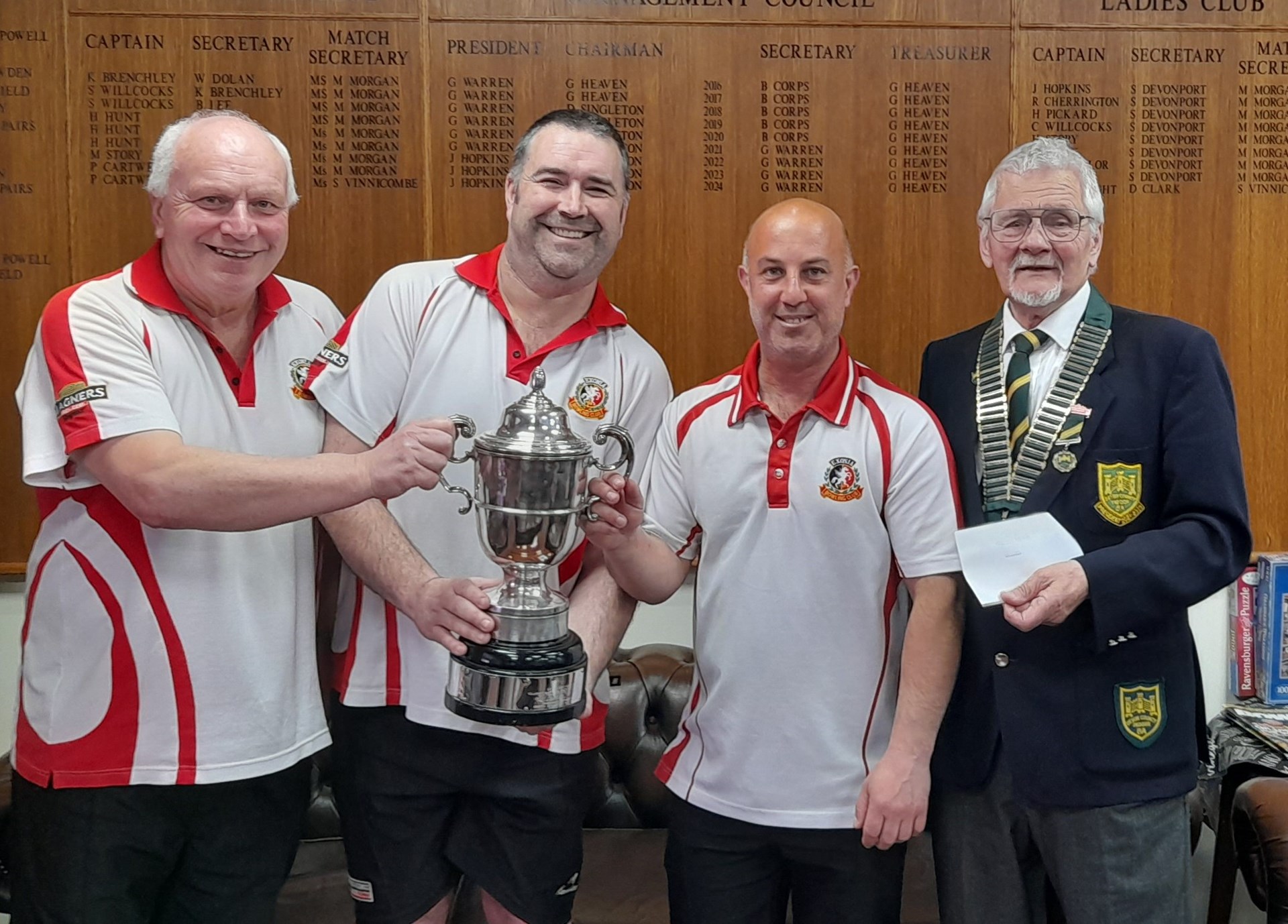 M.Parrott,P.Stone,S.Broom Triples Champions
