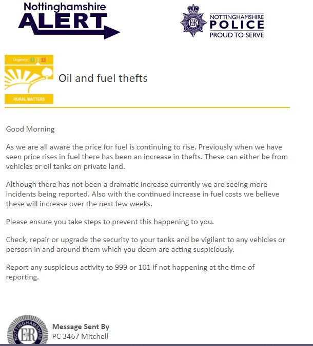 Oil and Fuel thefts
