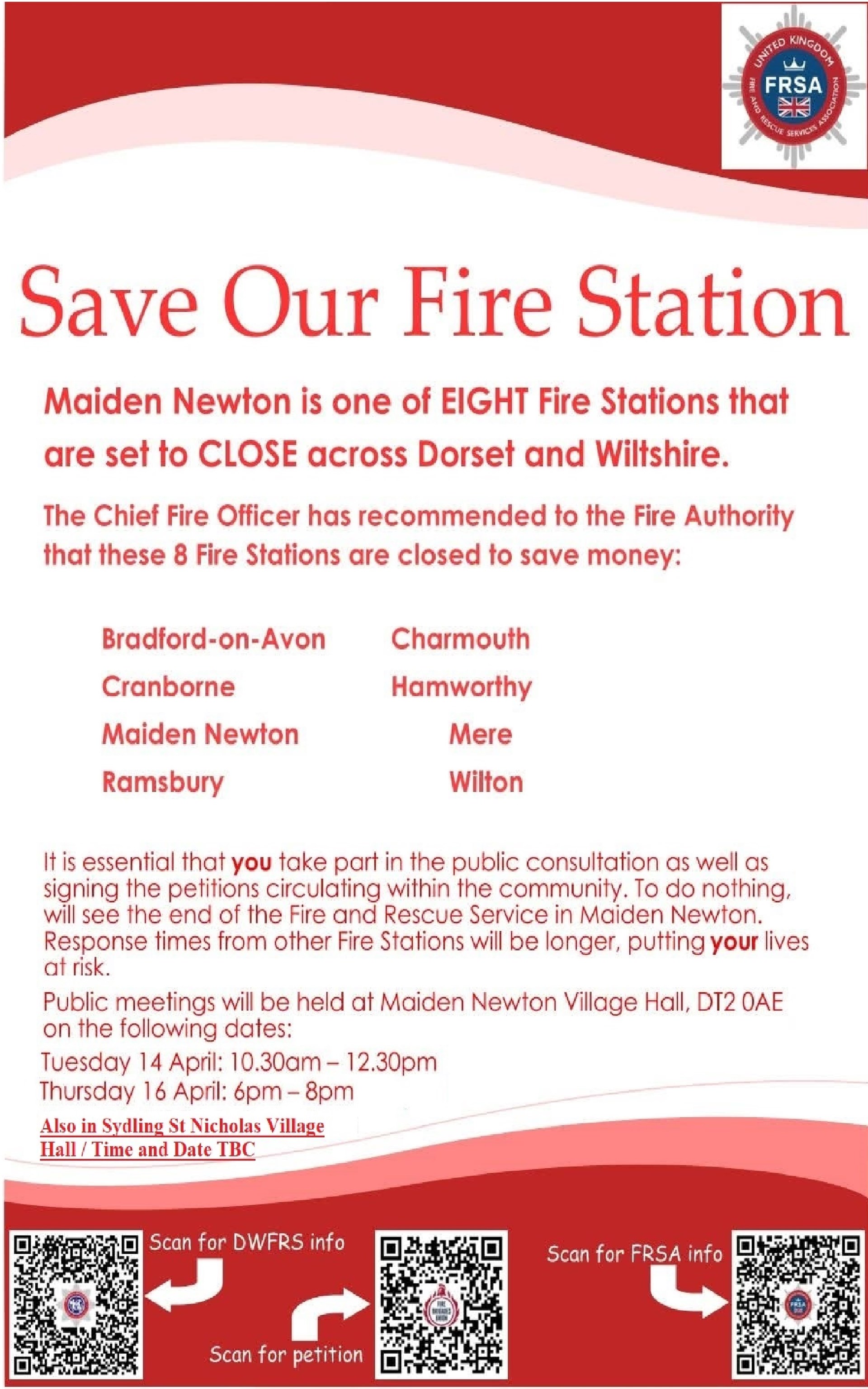 A PUBLIC MEETING WILL TAKE PLACE IN SYDLING VILLAGE HALL HOSTED BY ANDREW ELLIOTT /  TIME AND DATE TO BE CONFIRMED