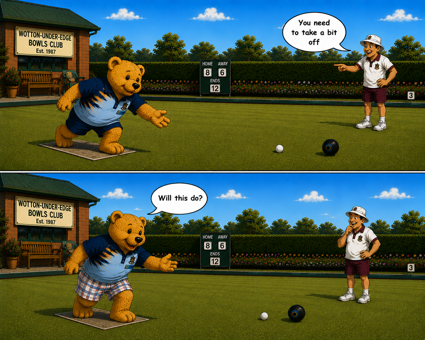 Wotton Bowls Club Rupert the Bowling Bear #2