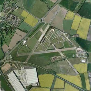 Aerial view of Winthorpe airfield as it is today (2010) - the outlines of the three original runways can be seen