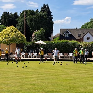 Spread out on the heavy green