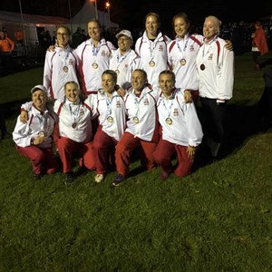 Bedford Ladies representing England in European Championships 2019 Ladies 520kg bronze medal winners