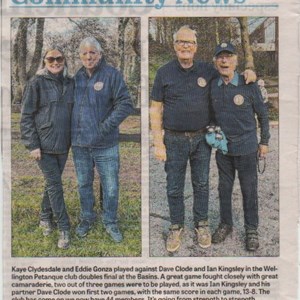 Wellington Petanque Club Press Cuttings 2023