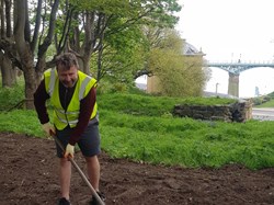 Preparing the wild flower area - May 16th