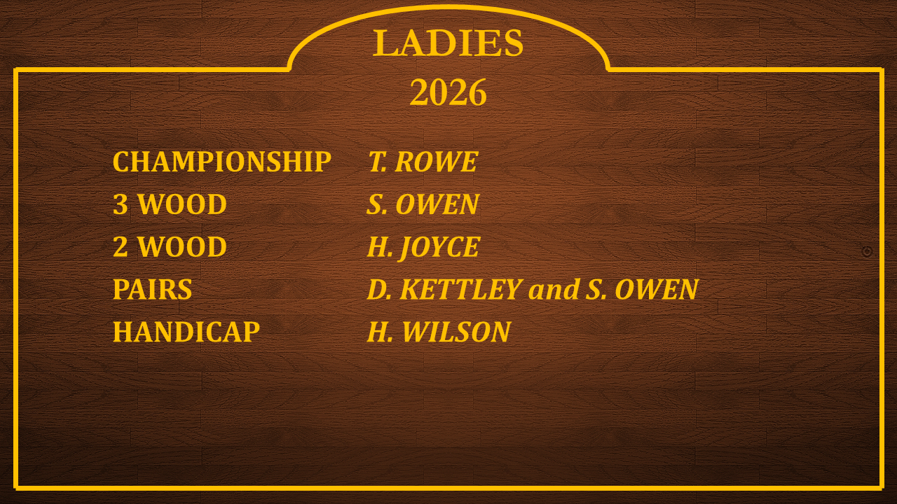 Marina Bowling Club Dawlish 2022 Winner's Boards