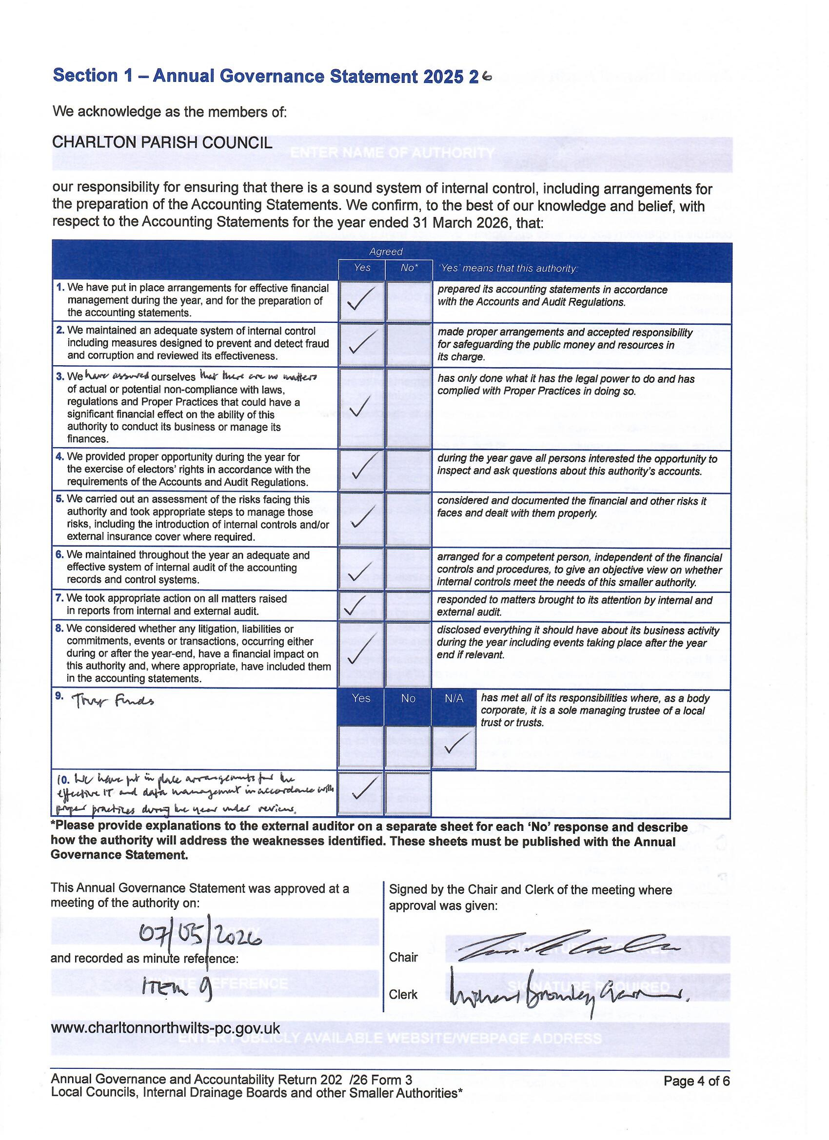 Charlton Parish Council 2025-26