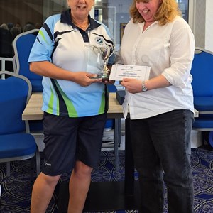 Division 1 Runner Ups -  Allie Mills from Witterings being presented with the cup