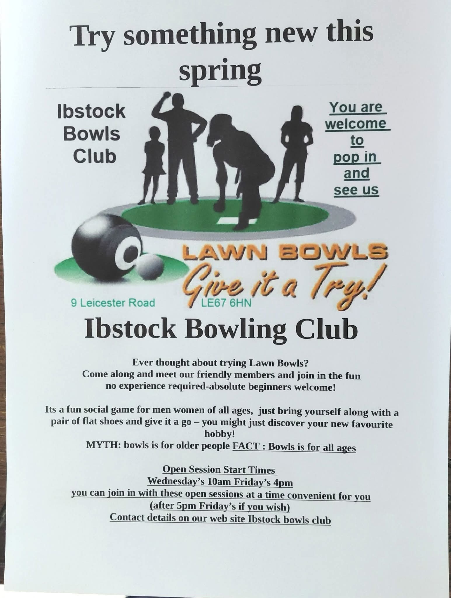Ibstock Bowls Club Home