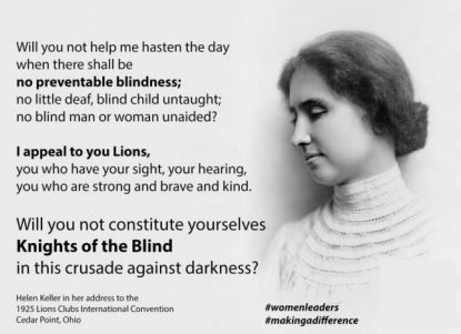 Crewe Lioins Club Helen Keller