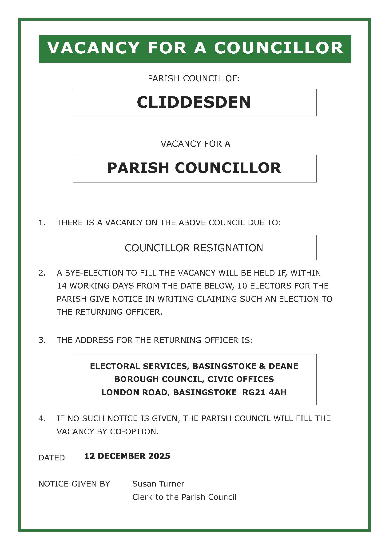 Cliddesden Parish Council Parish Council