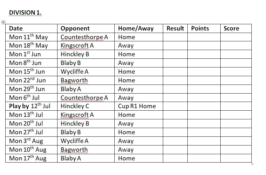 Ibstock Bowls Club Hinckley & District