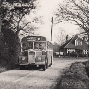 1956 ~ Aldershot & District Dennis Falcon Strachan 30 seat bus, this one is the number 13 going to the Swan Hotel via Kingsley.