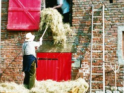 David and Agnes Mallinson bring in the hay at Hollow Creek Farm