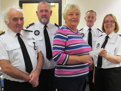 Cheque presentation to local St John Ambulance in 2012