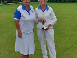 Margaret Goodger winner Linda Prior on the right and runner up Daphne Ellinor