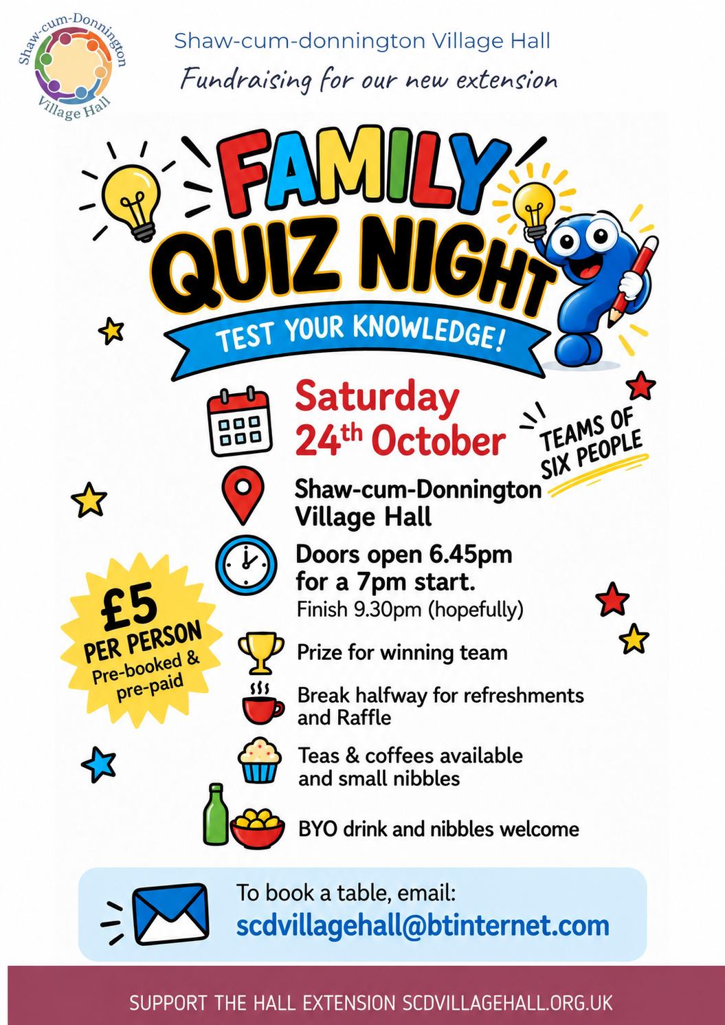 Shaw-cum-Donnington Village Hall Upcoming Events