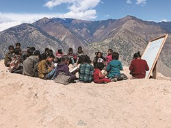 Children having a class in Mugu