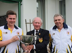 Leeds Cup winner Sam Roberts & runner up Ian Harris with President John Newland