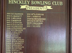 Hinckley Bowling Club CLUBHOUSE BOARDS