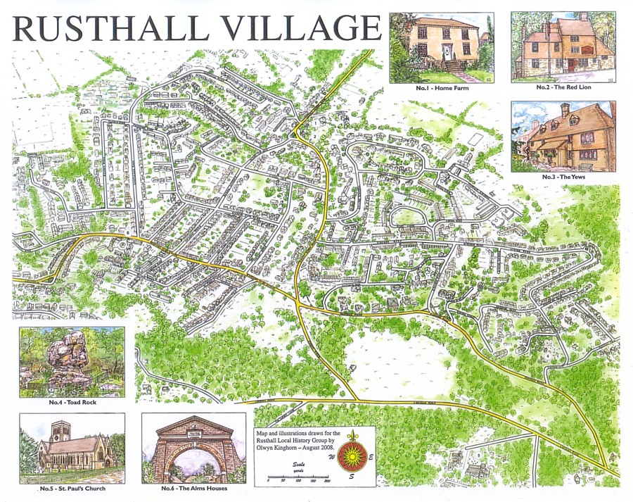 Map reproduced with the kind permission of Rusthall Local History Group. Printed copies are available on request.