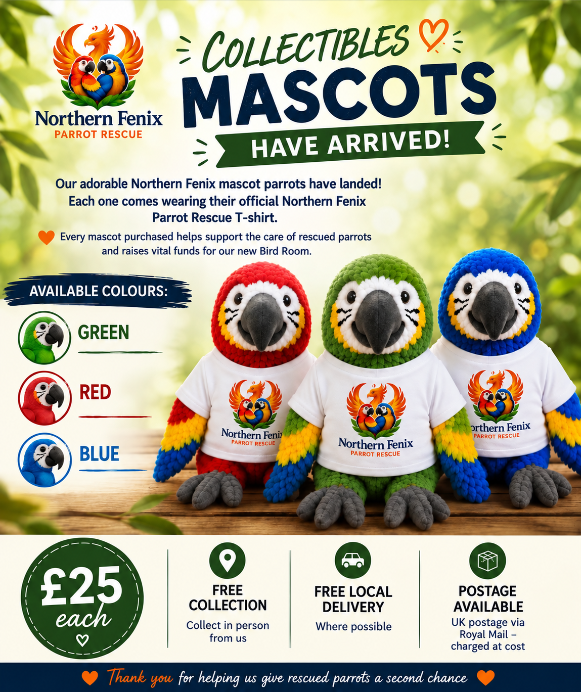 Northern Fenix Mascot Collectibles — £25 each