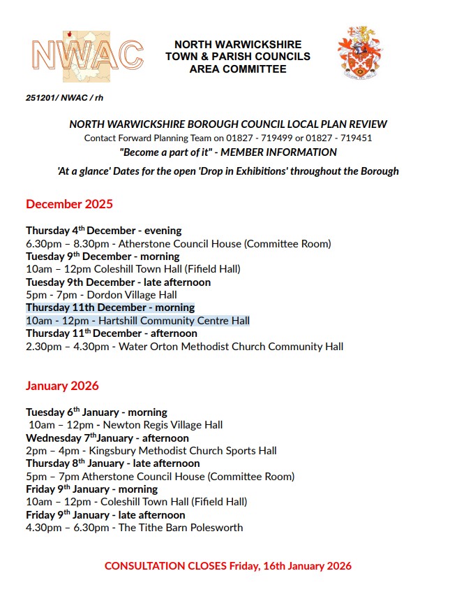 Hartshill Parish Council Local News & Information