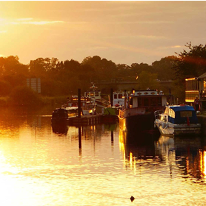 Gunthorpe Marina at sunset, Gunthorpe Village