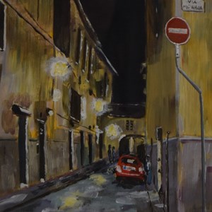 Dark End of the Street VII No Entry - oops!, acrylic by Kevin McCarthy