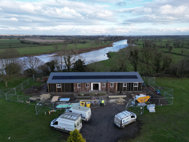 Aerial view of new hall