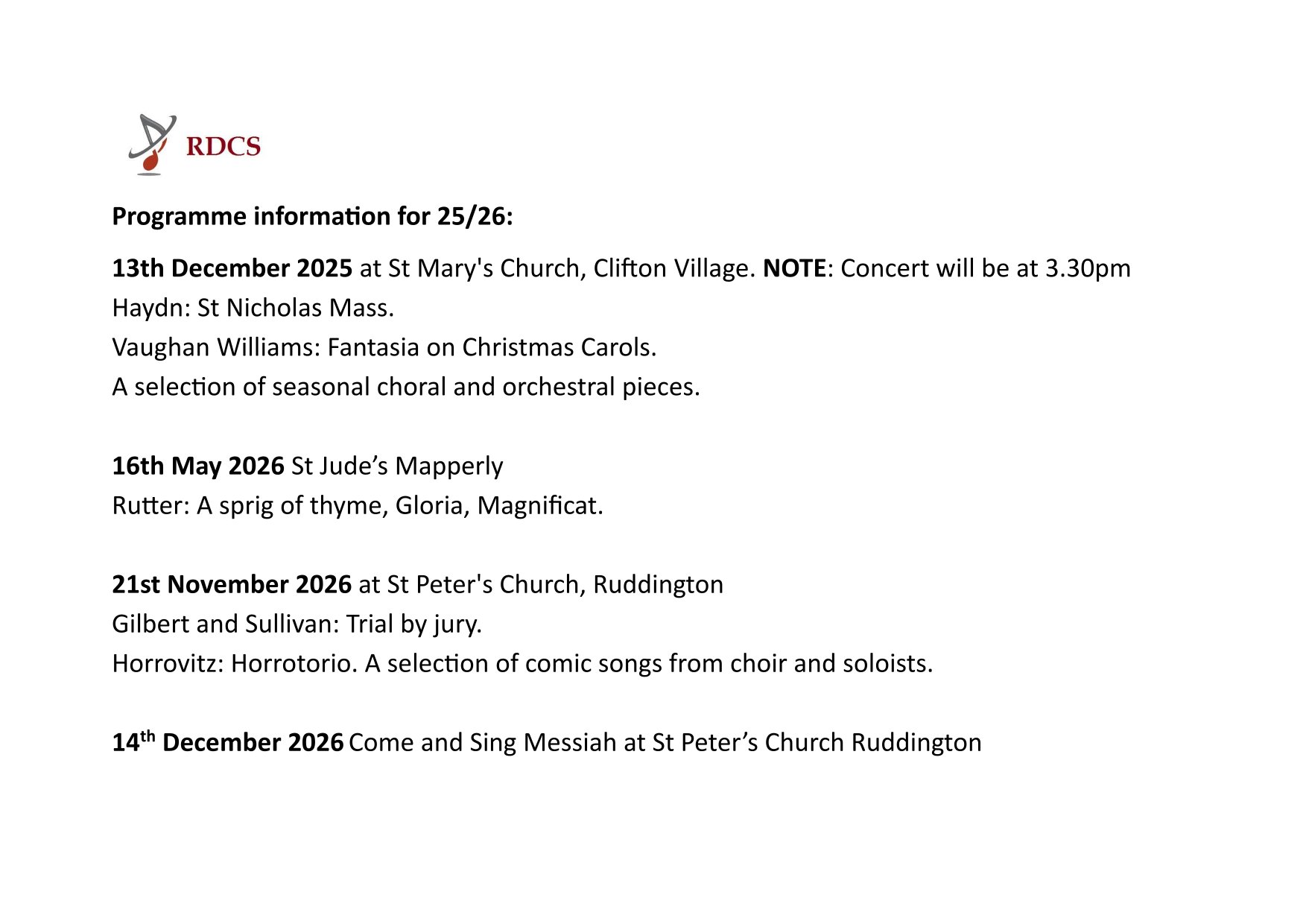 Concert Programme Information for 25-26