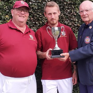 Men's Pairs Winners Phil Drewball and Danny Smith, with P&D President