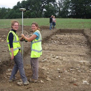 Agata and Alice “plotting” in trench 1