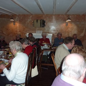 Top table: Eileen Bonson, John Bonson, Rita Tomlinson, Andy Tomlinson, Robert Smith, Carol Smith