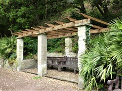 The right-hand pergola has a new slatted roof.