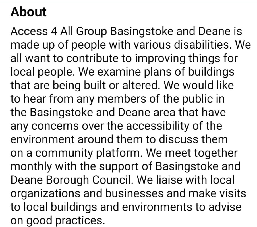Access 4 All Group Basingstoke and Deane About Us