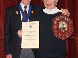 President John Newland with Genevieve McCrory winner of the Vere Churchyard Shield