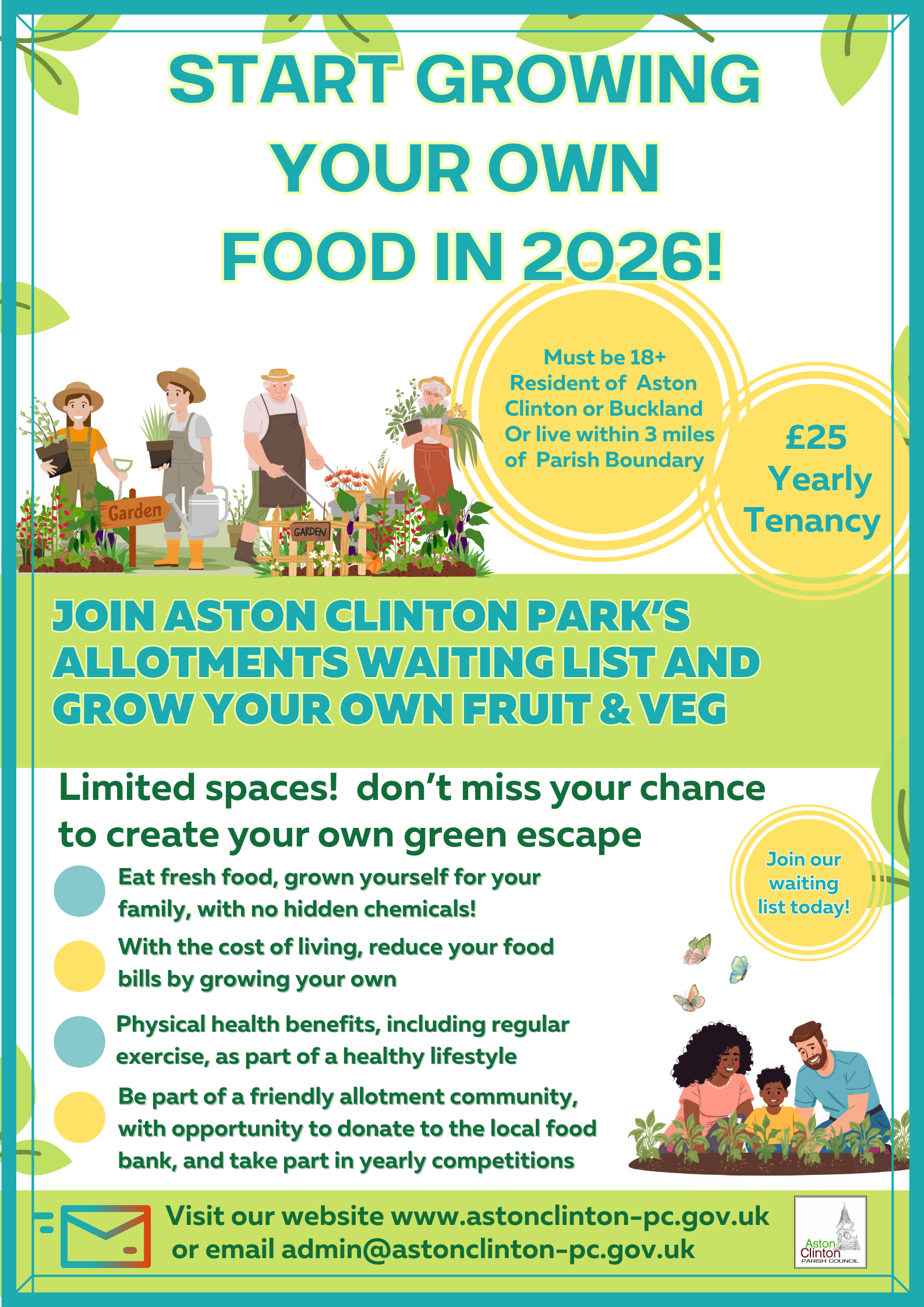 Allotment plot advert New Year 2026