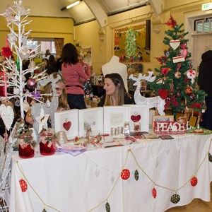 Christmas decorations for sale at Craft Fair