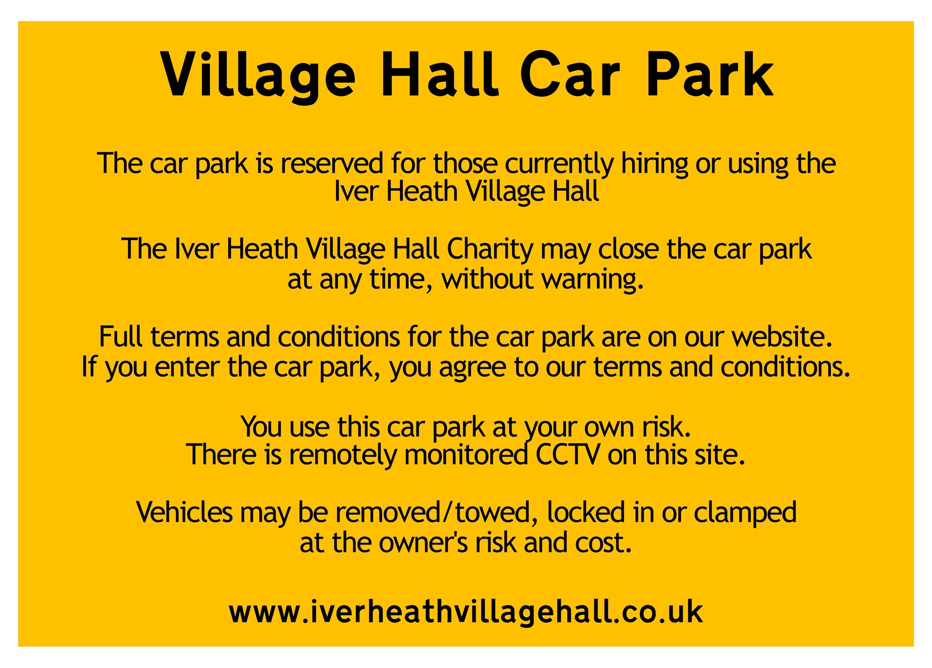Iver Heath Village Hall Our Car Park