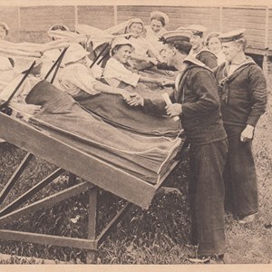 Dedication of the Naval Memorial Wards at Lord Mayor Treloar Cripples' Hospital and College, Alton, Hants. 31st May 1917 - 'Chumming'